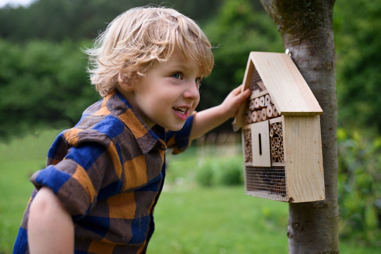 Child with bug house